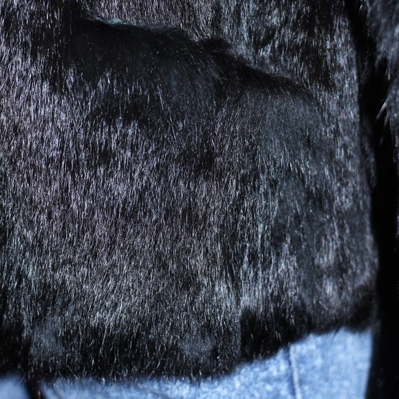 Black Rabbit Fur Coat - Picture 4 of 14